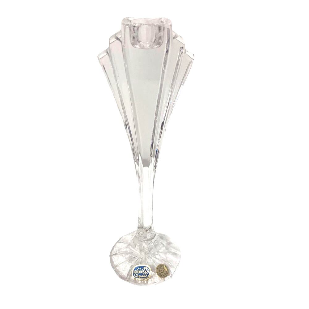 Vintage Bohemia Crystal Czech Republic Art Deco Candle Holder